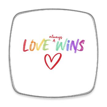 Love Always Wins - Viereckiger Kühlschrankmagnet - Weiß - Vorne