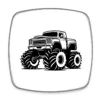 Monster Truck Monster Truck Lover Fan - Square fridge magnet - white - Front