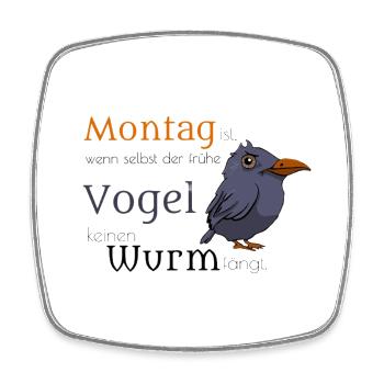 Montag - Viereckiger Kühlschrankmagnet - Weiß - Vorne