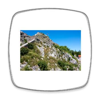 Knin Fortress (Kninska tvrđava) Croatia - Square fridge magnet - white - Front