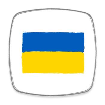 ukrainian flage 01 - Viereckiger Kühlschrankmagnet - Weiß - Vorne