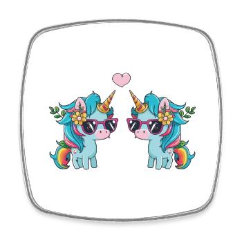 unicorn love - Viereckiger Kühlschrankmagnet - Weiß - Vorne