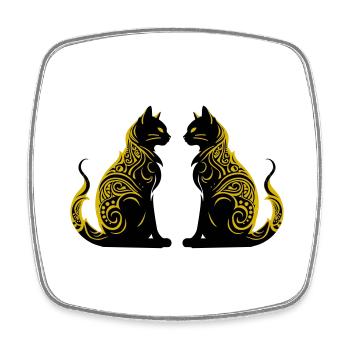 cats - Viereckiger Kühlschrankmagnet - Weiß - Vorne