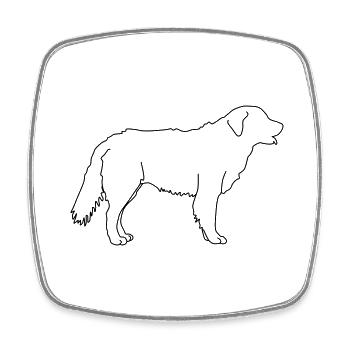 Golden Retriever Lineart 1 - Square fridge magnet - white - Front