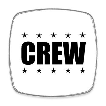 crew - Viereckiger Kühlschrankmagnet - Weiß - Vorne