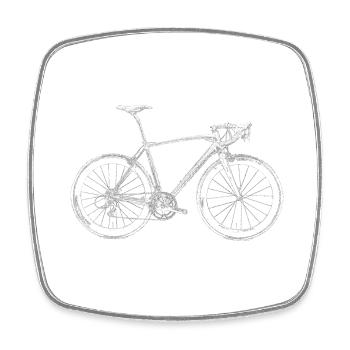 velo - Magnet carré - blanc - Devant