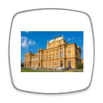 Kroatisches Nationaltheater Zagreb Kroatien - Viereckiger Kühlschrankmagnet - Weiß - Vorne