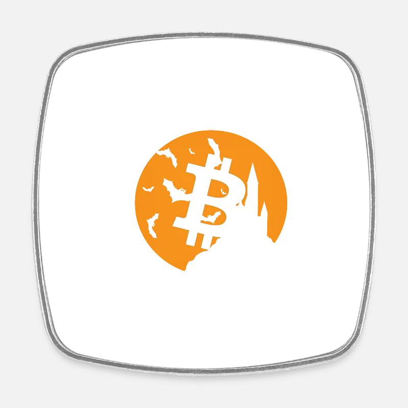 Bitcoin Halloween - Square fridge magnet - white