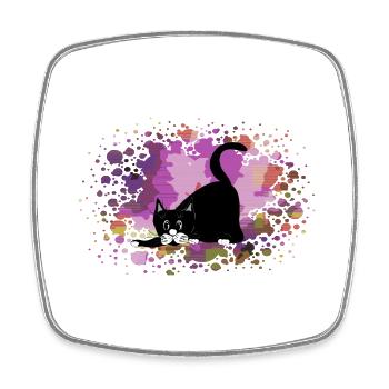 Cat - Square fridge magnet - white - Front