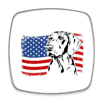 Weimaraner America Flag Dogs Hunting Dogs Wilsigns - Square fridge magnet - white - Front
