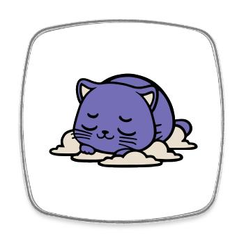 Baby sleeping cat - Square fridge magnet - white - Front