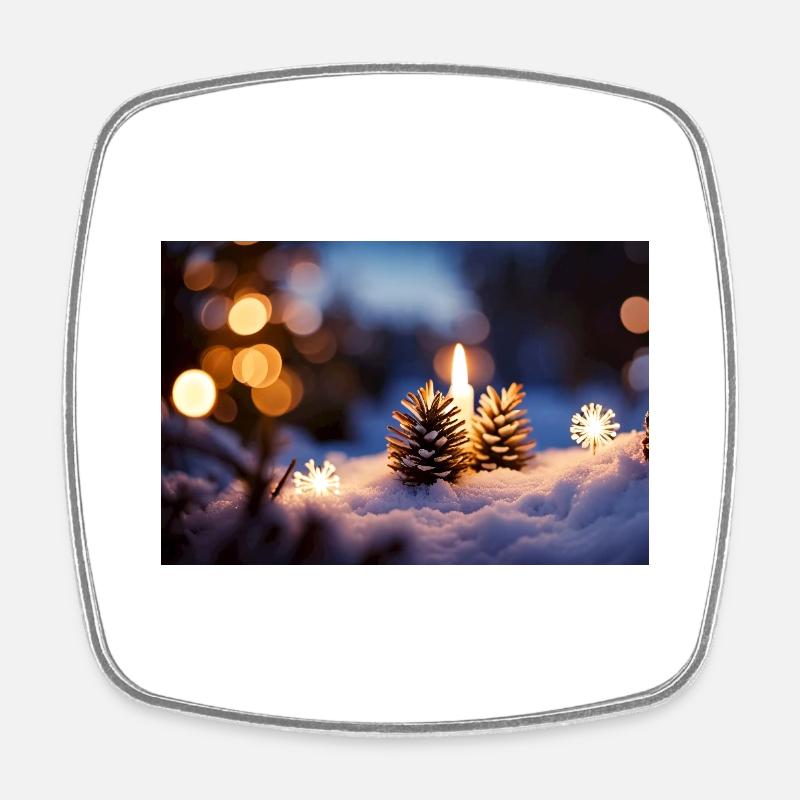 de Noël dans la forêt - Magnet carré - blanc
