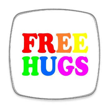Free hugs - Square fridge magnet - white - Front