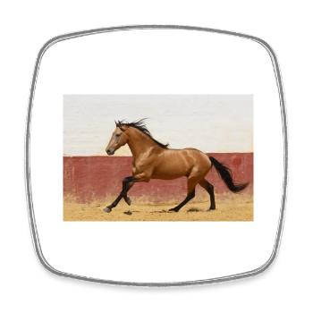 Pferd, Isibat - Viereckiger Kühlschrankmagnet - Weiß - Vorne