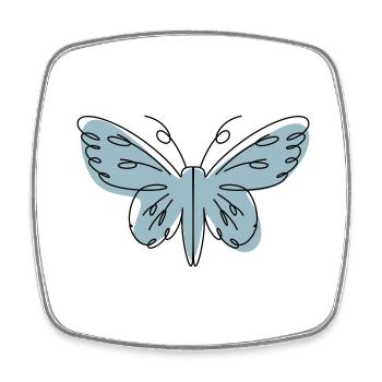 Abstraktes Design Schmetterling - Viereckiger Kühlschrankmagnet - Weiß - Vorne
