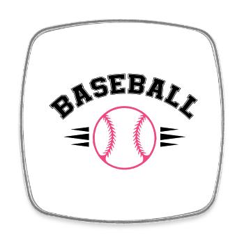 baseball - Viereckiger Kühlschrankmagnet - Weiß - Vorne