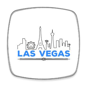 Las Vegas Silhouette - Magnet carré - blanc - Devant