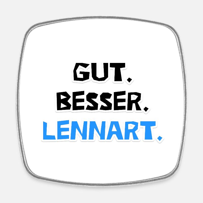 Gut. Besser. Lennart. - Viereckiger Kühlschrankmagnet - Weiß