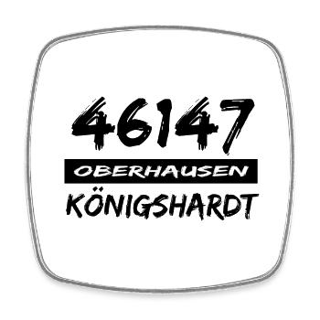 46147 Oberhausen Königshardt - Viereckiger Kühlschrankmagnet - Weiß - Vorne