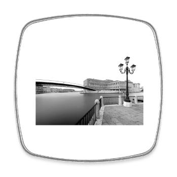 View of the "Ponte della Costituzione" - Square fridge magnet - white - Front