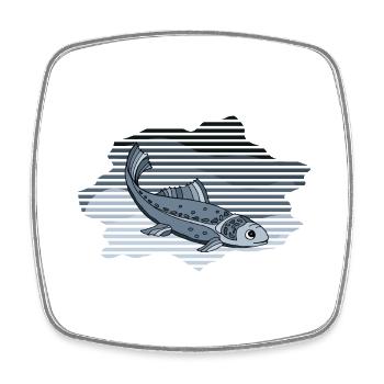 Poisson - Magnet carré - blanc - Devant