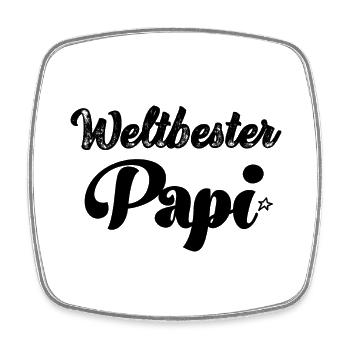 Weltbester Papi Papa Saurus Papi Schweiz - Viereckiger Kühlschrankmagnet - Weiß - Vorne