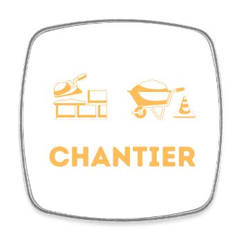Je peux pas jai chantier de construction batiment - Magnet carré - blanc - Devant