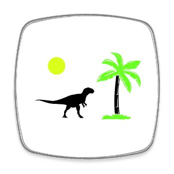Dinosaur Palm - Square fridge magnet - white - Front