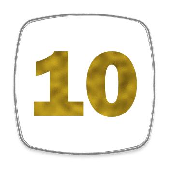Anniversaire 10 ans - Magnet carré - blanc - Devant