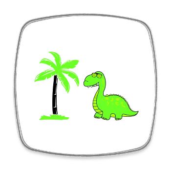 dinosaurier palme 02 - Viereckiger Kühlschrankmagnet - Weiß - Vorne