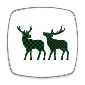 Cerf - Magnet carré - blanc - Devant
