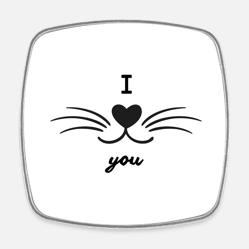 I love you - Square fridge magnet - white