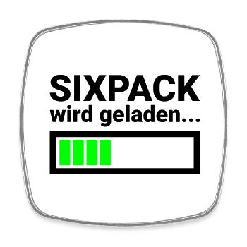 Lustiger Spruch fürs Fitness Studio Sixpack - Viereckiger Kühlschrankmagnet - Weiß - Vorne