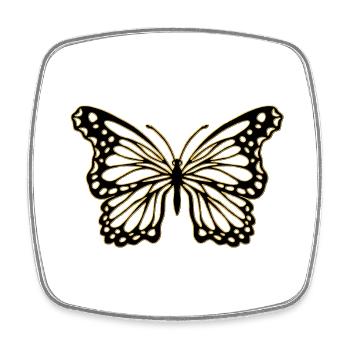 Schmetterling - Viereckiger Kühlschrankmagnet - Weiß - Vorne