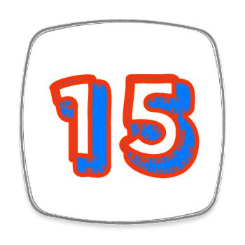 15. 15 ANS. 15e ANNIVERSAIRE. ANNIVERSAIRE 15 ANS. - Magnet carré - blanc - Devant