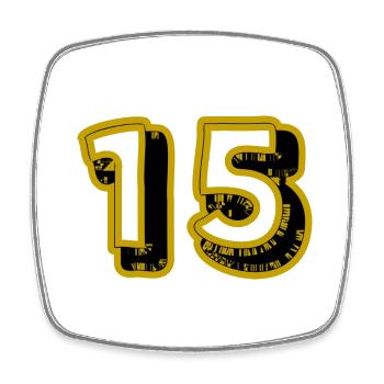 15. 15 ANS. 15e ANNIVERSAIRE. ANNIVERSAIRE 15 ANS. - Magnet carré - blanc - Devant