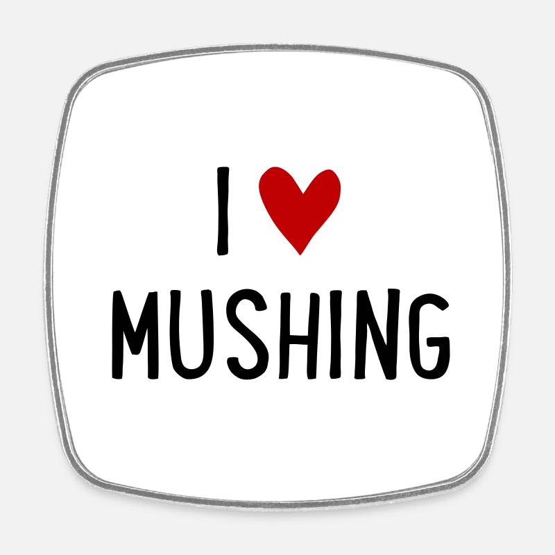 Mushing - Viereckiger Kühlschrankmagnet - Weiß