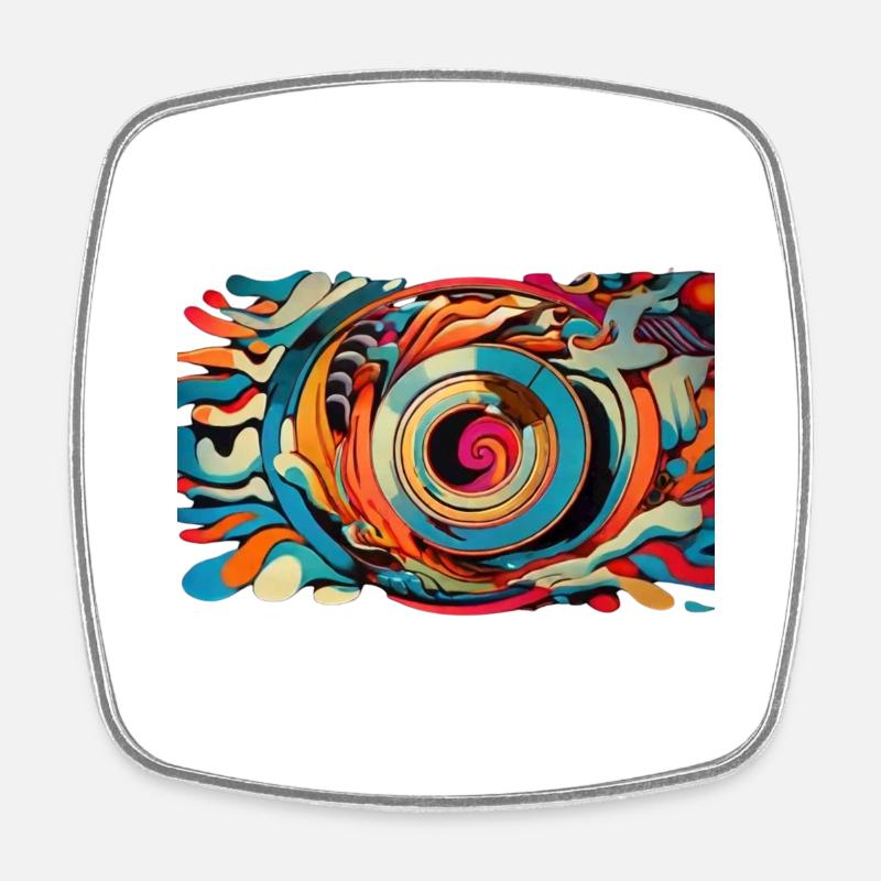 design6 - Square fridge magnet - white