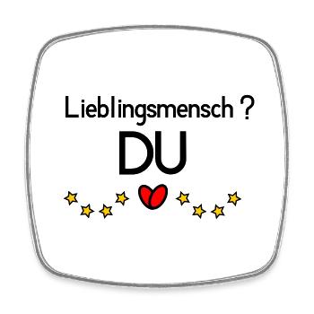 Lieblingsmensch DU - Viereckiger Kühlschrankmagnet - Weiß - Vorne