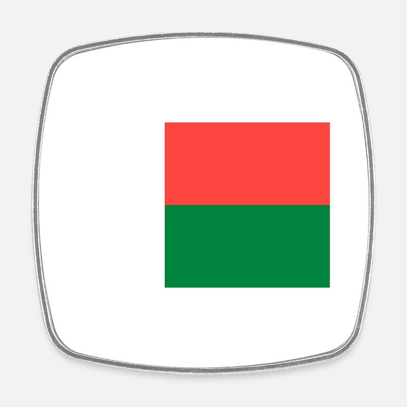 Drapeau Madagascar - Magnet carré - blanc