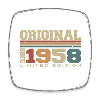 Original 1958 Retro-Geschenk 66. Geburtstag 1958 - Viereckiger Kühlschrankmagnet - Weiß - Vorne