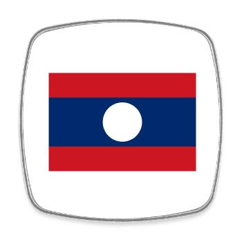 Flagge von Laos / Drapeau Laos - Viereckiger Kühlschrankmagnet - Weiß - Vorne