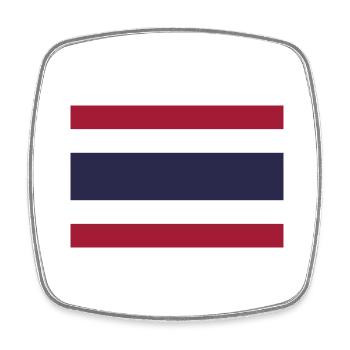 Thailand flag / Drapeau Thaïlande - Magnet carré - blanc - Devant