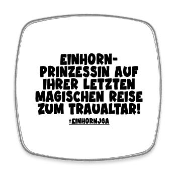 Einhorn Prinzessin auf ihrer letzten Reise zum... - Viereckiger Kühlschrankmagnet - Weiß - Vorne