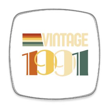 Jahrgang 1991 - 1991 Jubiläumsgeschenk - Viereckiger Kühlschrankmagnet - Weiß - Vorne