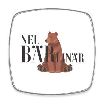 NEU-Bärlinär - NEUBärlinär - Neu-Berliner - Viereckiger Kühlschrankmagnet - Weiß - Vorne