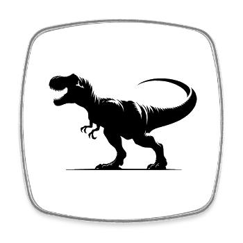 Roaring T-Rex Dinosaur - Tyrannosaurus Dino - Square fridge magnet - white - Front