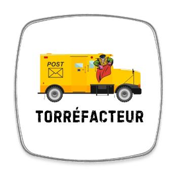 torréfacteur - Magnet carré - blanc - Devant