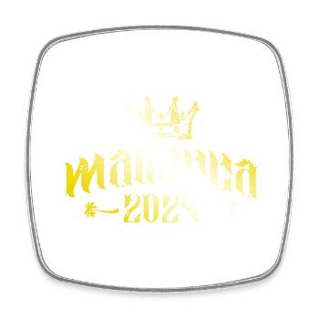 Mallorca 2024 Gold - Viereckiger Kühlschrankmagnet - Weiß - Vorne