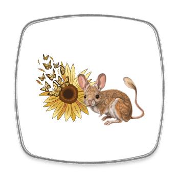 Chinchilla Nager Nagetier Blume Fantasy Falter - Viereckiger Kühlschrankmagnet - Weiß - Vorne